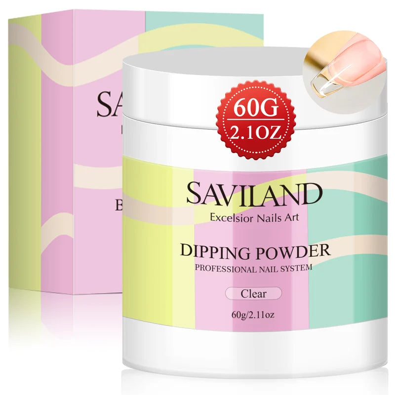 Clear Nude Dip Powder for Nail Art - No Lamp Needed, 60g, Beginner Friendly