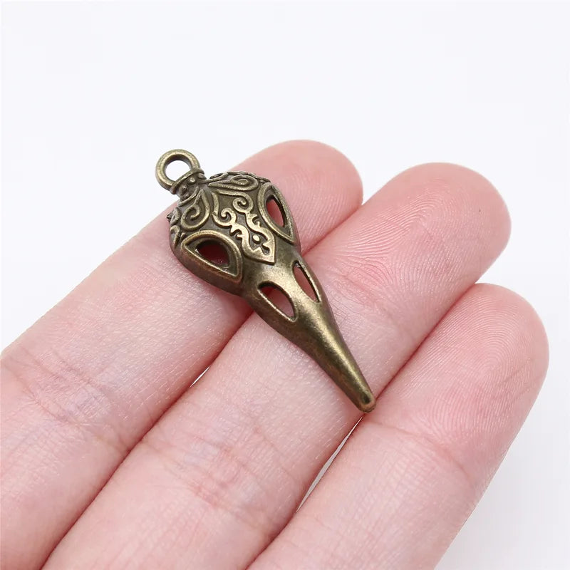Skull Bead Charms 10pcs DIY Jewelry Making Zinc Alloy 35x13mm - Multiple Colors
