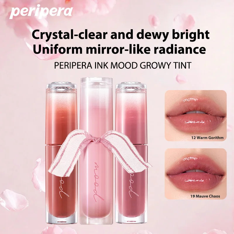 K-Beauty Lip Gloss Tint with Watery Shine & 16H Moisture - Non-Sticky & Mask Friendly