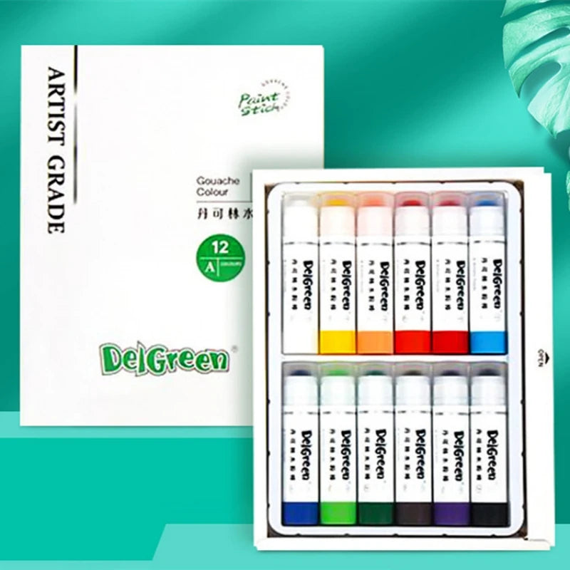 Multi-Color Gouache Paint Sticks Set - Washable Non-Toxic Art Supplies for Drawing and Graffiti