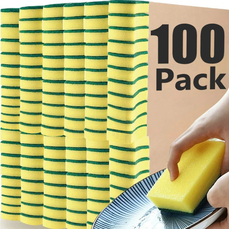 Kitchen Dishwashing Sponge Set - Absorbent Scouring Pads for Cleaning - Multi Colors