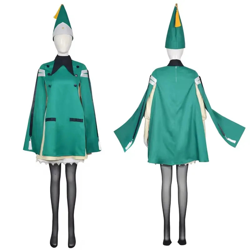 Anime Witch Hat Costume Cloak Dress Skirt Stockings for Women Girls