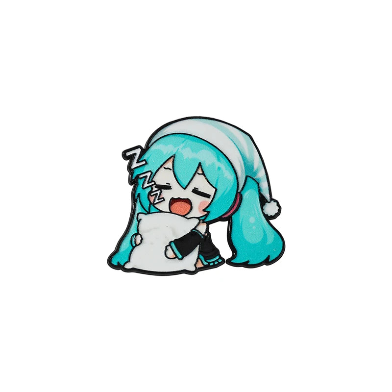 Kawaii Enamel Pin Set - Multi-Pose Vocaloid Anime Brooches for Backpack & Gift