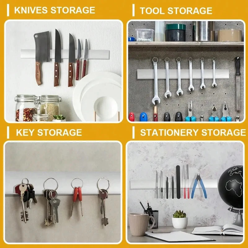 Magnetic Knife Holder Wall Mount Stainless Steel Kitchen Organizer - Multi-Color