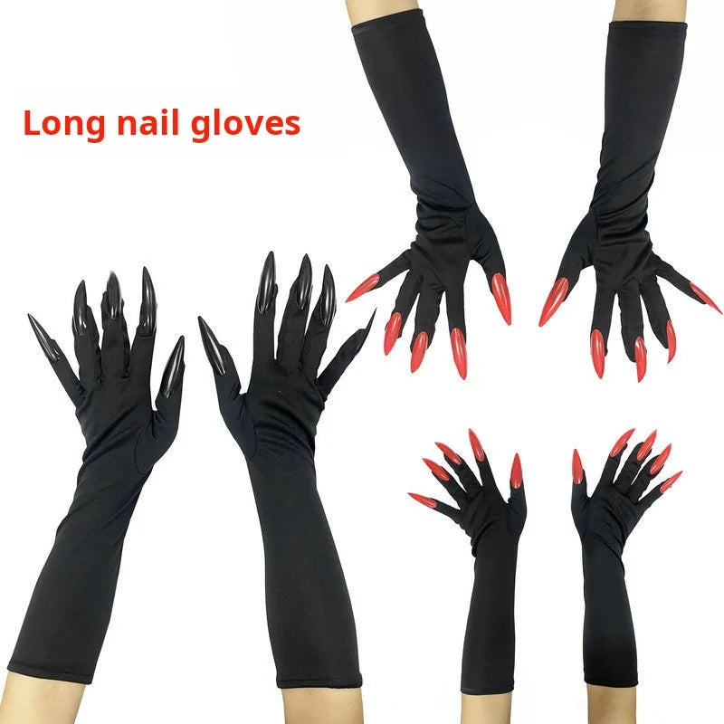 Halloween Ghost Claw Gloves with Long Nails Cosplay Funny Costume Accessories