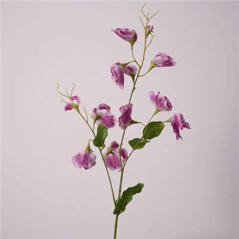 5Pcs Artificial Pea Flowers Bouquet Real Touch Wedding Decor Home & Party