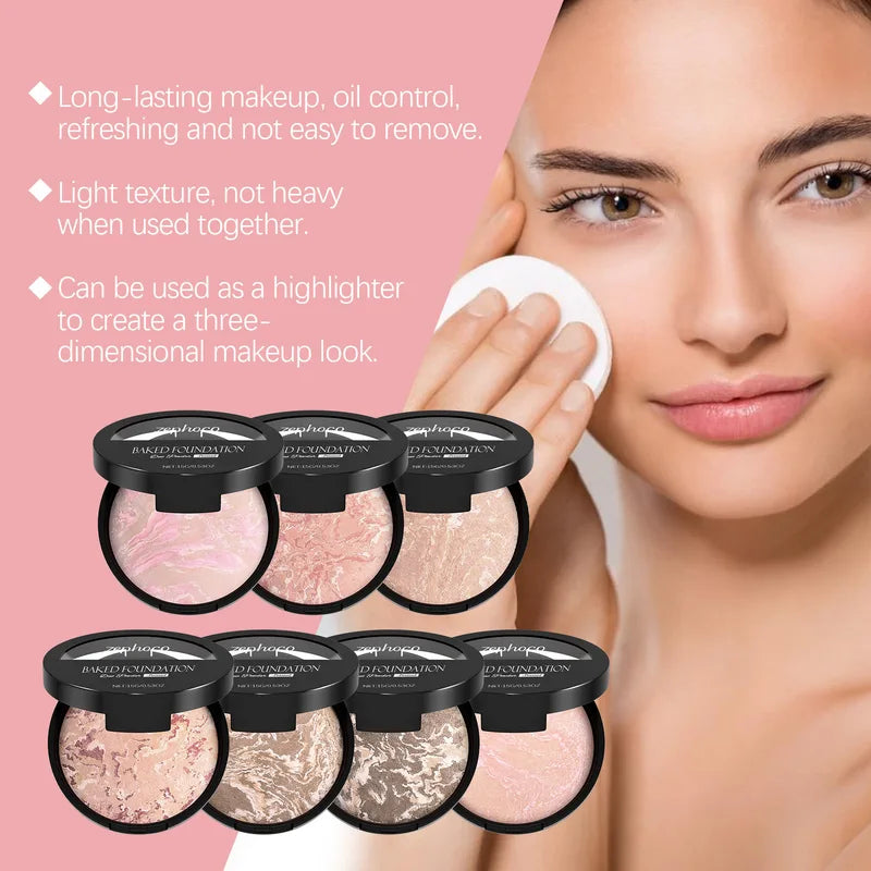 Matte Powder Foundation with Long-Lasting Oil Control & Brightening Finish