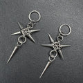 Gothic Stainless Steel Spike Hoop Earrings Long Dangle Punk Jewelry