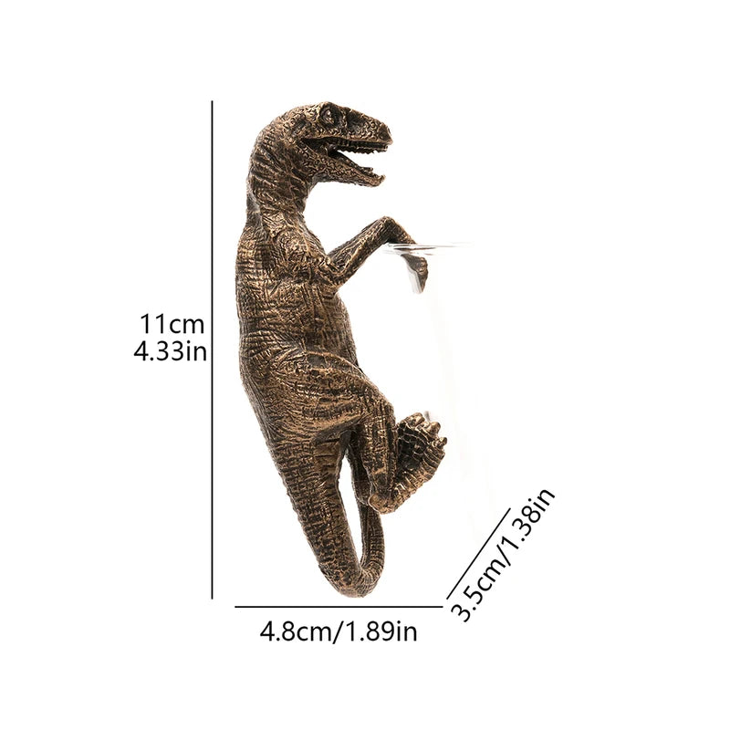 Resin Dinosaur Garden Ornament for Flower Pots and Vases - Halloween Animal Decor