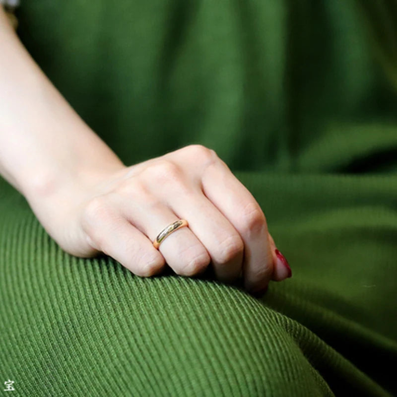 Minimalist 18K Gold Filled Wedding Band Rings for Women Men - Fading-Resistant Jewelry