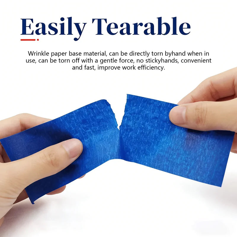 Blue Masking Tape for Painting Edges and Ceilings - Residue-Free DIY Masking Tape