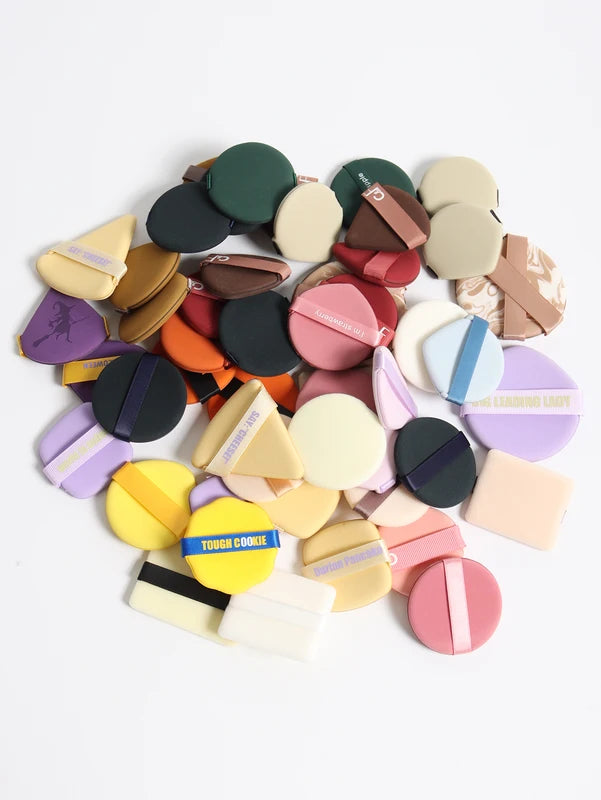 Air Cushion Powder Puff Set - Multiple Colors & Shapes, Latex-Free Sponge Mix