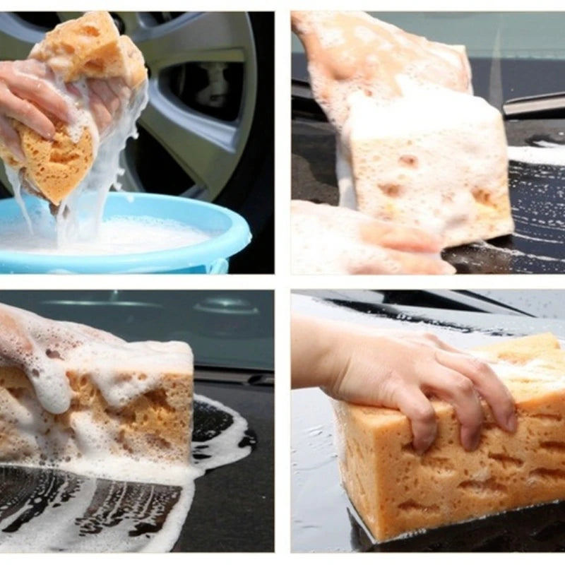 Large Car Wash Sponge Block 17x11x9 cm Honeycomb Cleaning Tool for Vehicles & Motorcycles