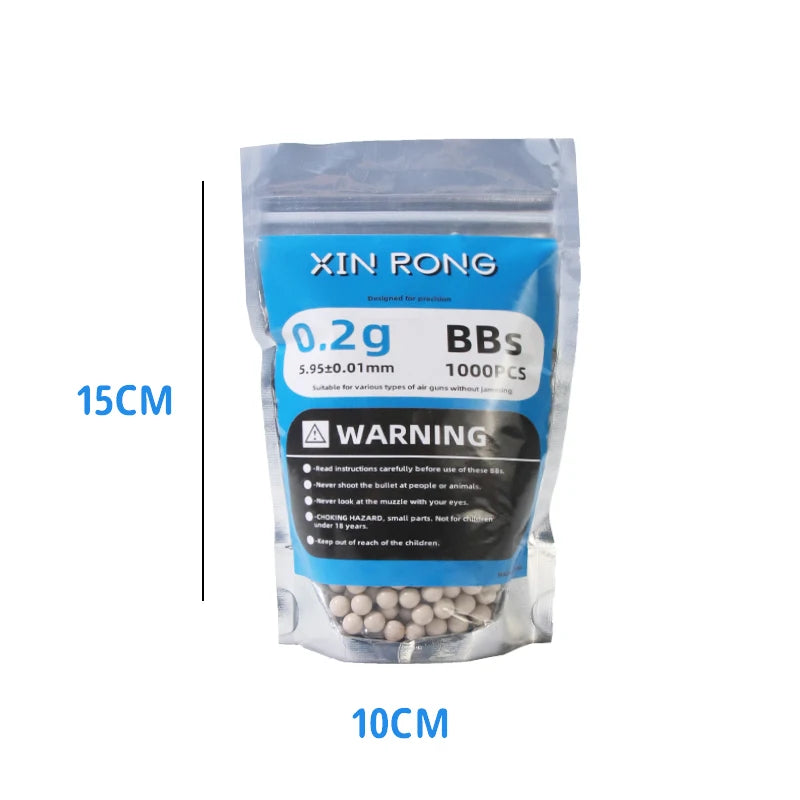1000 Rounds 6mm BBs Paintball Ammo Set - High Quality Airsoft Gun Bullets