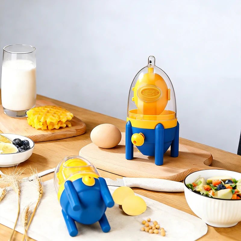 Portable Egg Yolk Mixer Egg Scrambler Shaker Kitchen Gadgets Blue+Yellow