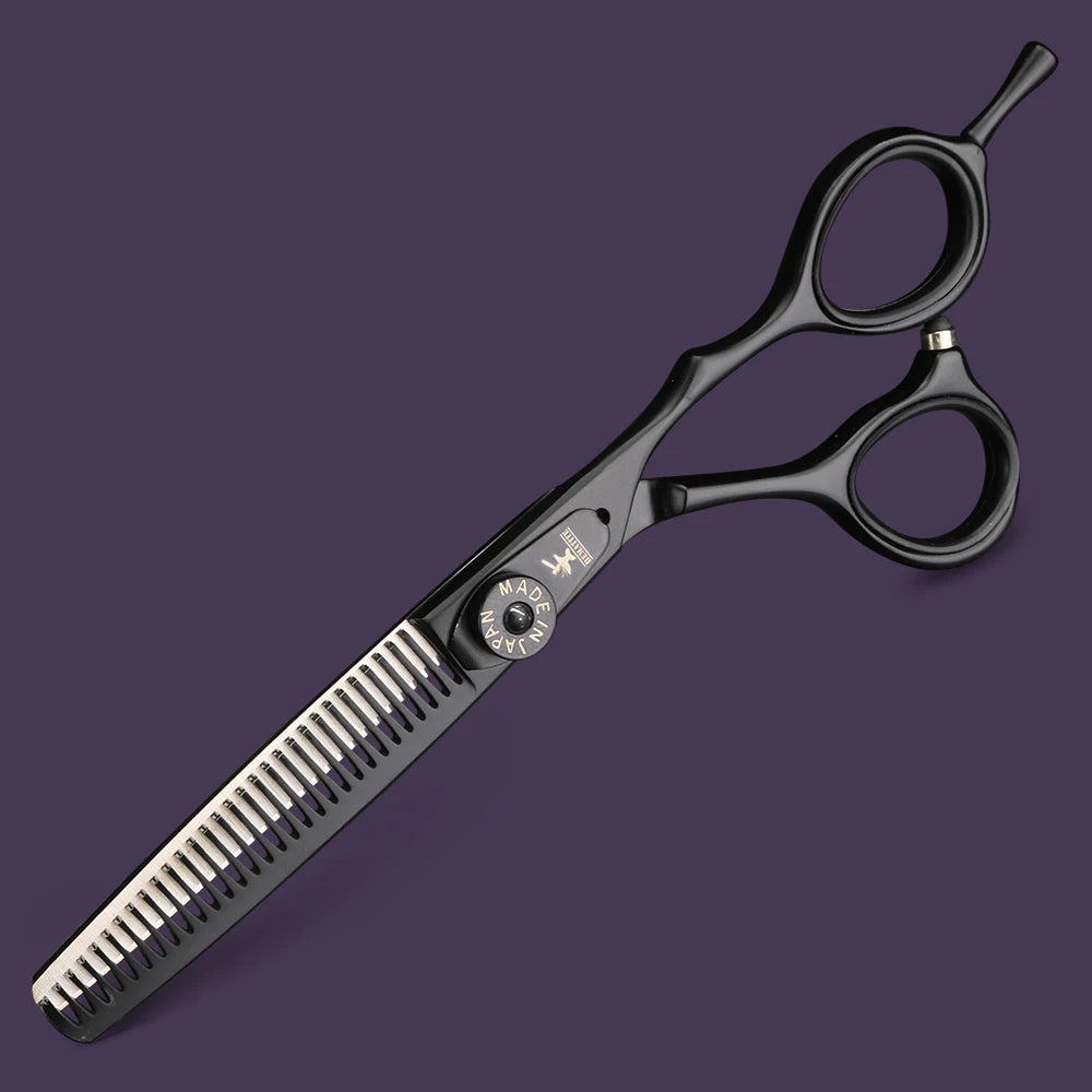 6 Inch Hair Cutting Scissors with Double Color Spring Clip Screw - Professional Thinning & Barber Shears