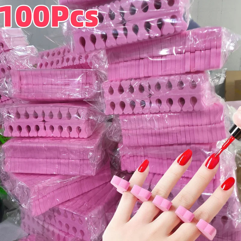 100Pcs Soft Heart-Shape Foot Toe Separators for Manicure Pedicure Care
