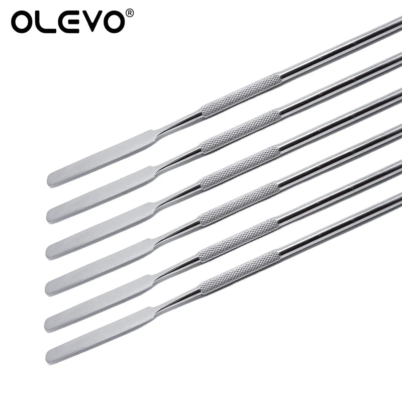 Stainless Steel Mixing Spatula Double Ended Nail Art Makeup Foundation Eyeshadow Tool