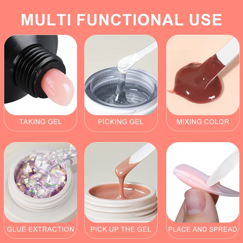 Dual-Ended Nail Art Mixing Stick Flexible Silicone Nail Tool Set