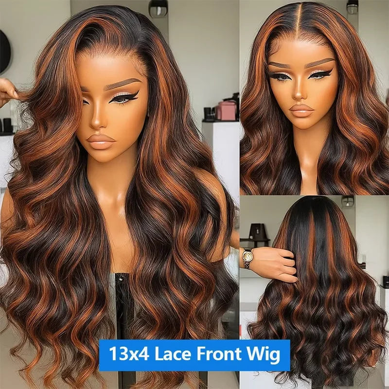 Deep Wave Human Hair Wig 13x4 HD Lace Front 30-36 Inch 250% Density - Natural Look