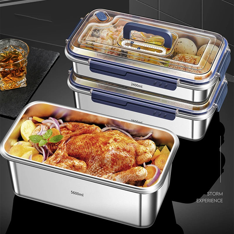 Stainless Steel Food Storage Containers with Lids Large Capacity Leakproof Kitchen Organizer