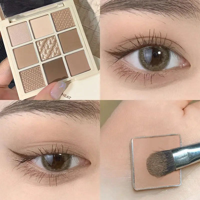 9 Color Eyeshadow Palette - Long-Lasting Shimmer and Matte Earth Tones