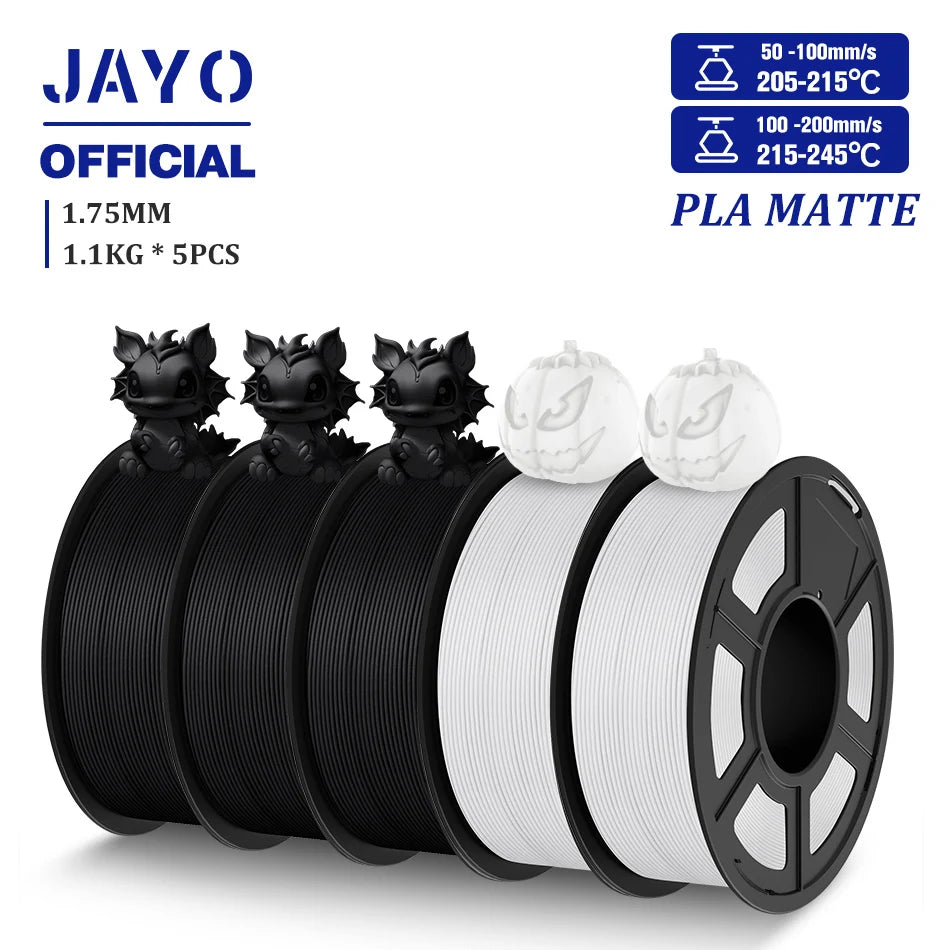 3D Printer Filament Set PLA PETG Silk Wood Marble 1.75mm 5 Rolls 1.1KG
