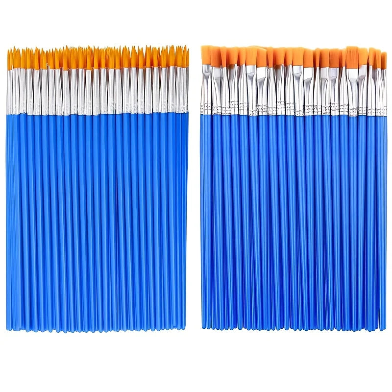 100pcs Nylon Paintbrush Set for Graffiti Art and Line Drawing