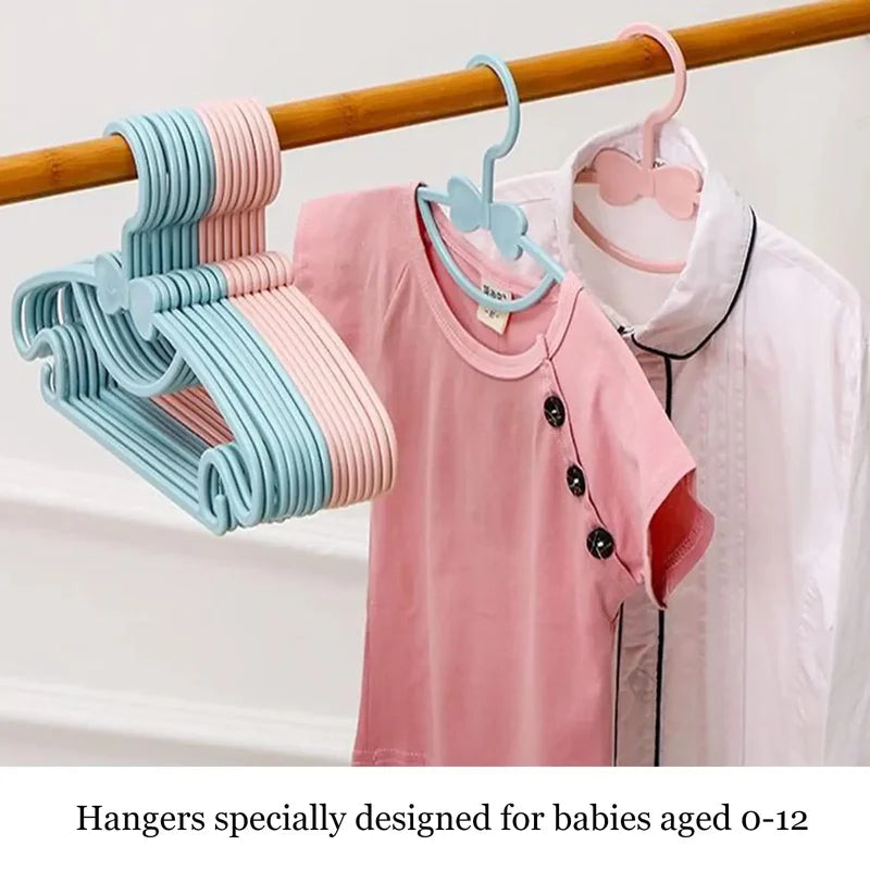 Baby Clothes Hangers 10-Pack Kids Wardrobe Display Clips Non-Toxic Plastic