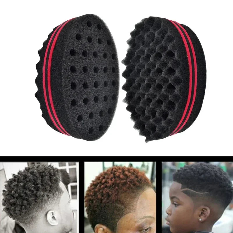 Double-Sided Magic Twisted Hairbrush Sponge for Styling & Curling - Reusable Oval Tool