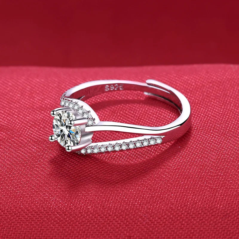 925 Sterling Silver Zircon Ring for Women Engagement Wedding Jewelry Gift