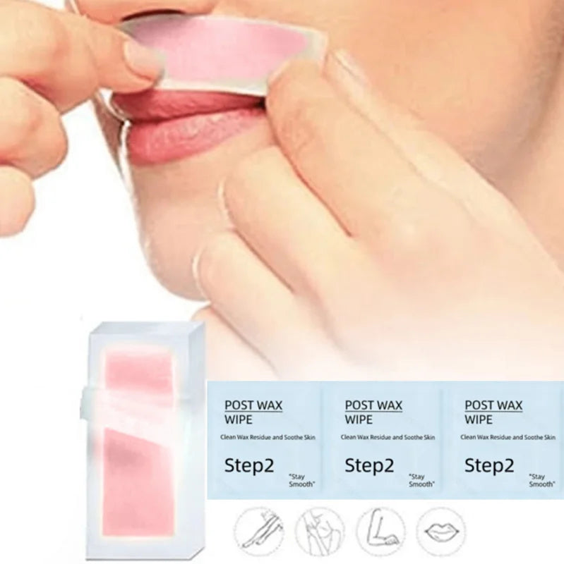 10-Pack Hair Removal Wax Strips for Face, Body, Bikini, Brow & Traceless Summer Gift