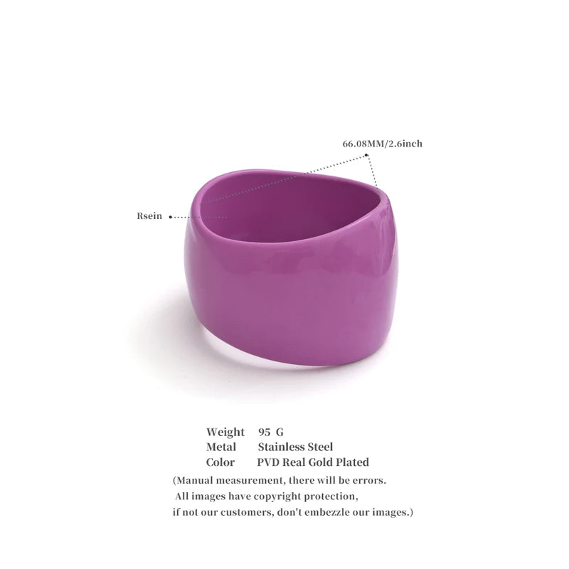 Large Resin Wide Bracelet Bangle for Women Summer Party Jewelry