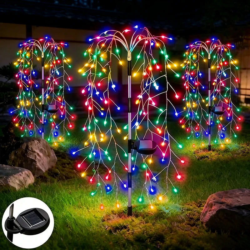 Outdoor Solar Fairy Lights Garden Path Decor Garland Tree Lights for Patio Balcony