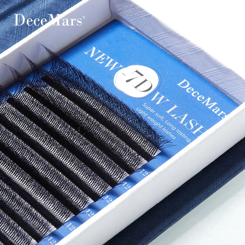 7D W Shaped Eyelash Extensions - 12 Lines Per Tray for Professional Lash Application