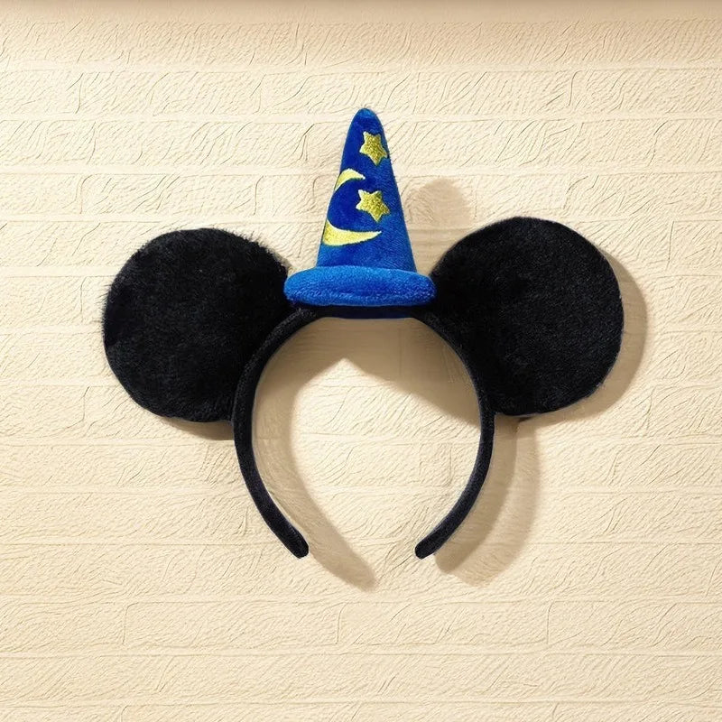 Kids Princess Headband with Minnie Mouse Ears and Star Crescent Design - Multiple Colors
