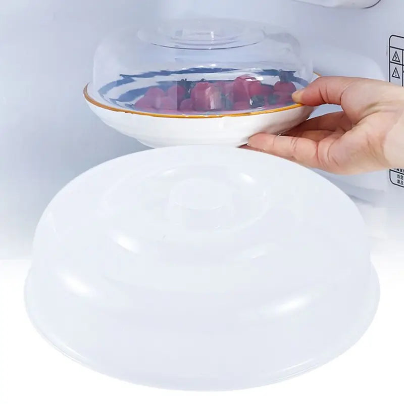 Heat Resistant Food Cover for Microwave Cooking, Splash Guard, Round Food Grade Plastic