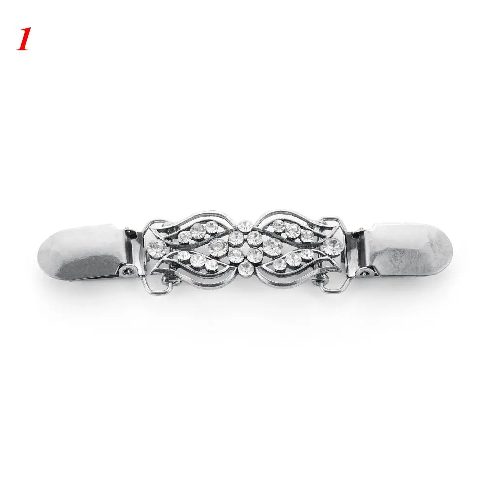 Women Carved Flower Shawl Clip Brooch for Sweaters & Cardigans