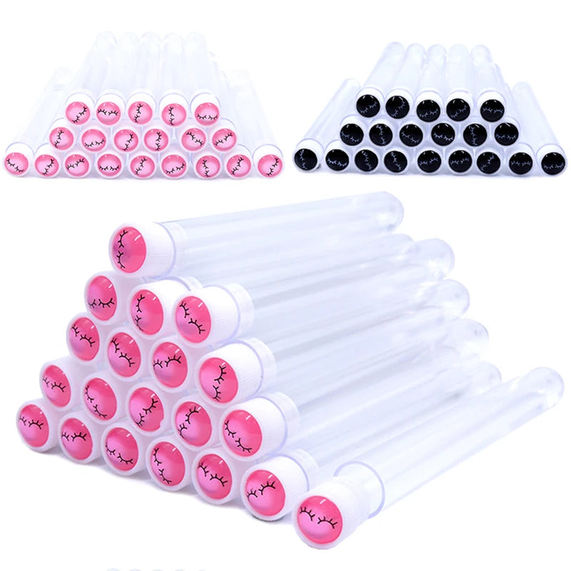 20Pcs Dust-Proof Reusable Eyelash Brush Tube Set with Replaceable Mascara Wands