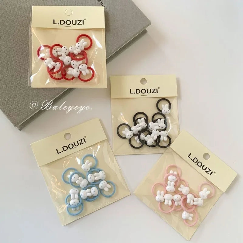 Set of 10 Cartoon Miffy Hair Ties and Headbands for Girls – Cute & Creative Hair Accessories