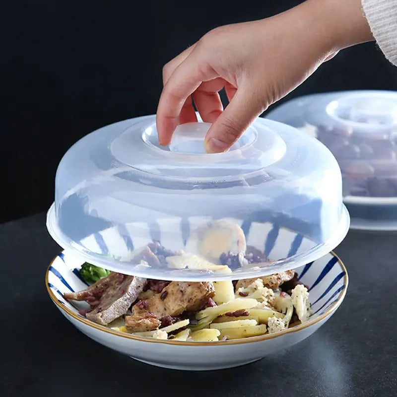 Heat Resistant Food Cover for Microwave Cooking, Splash Guard, Round Food Grade Plastic