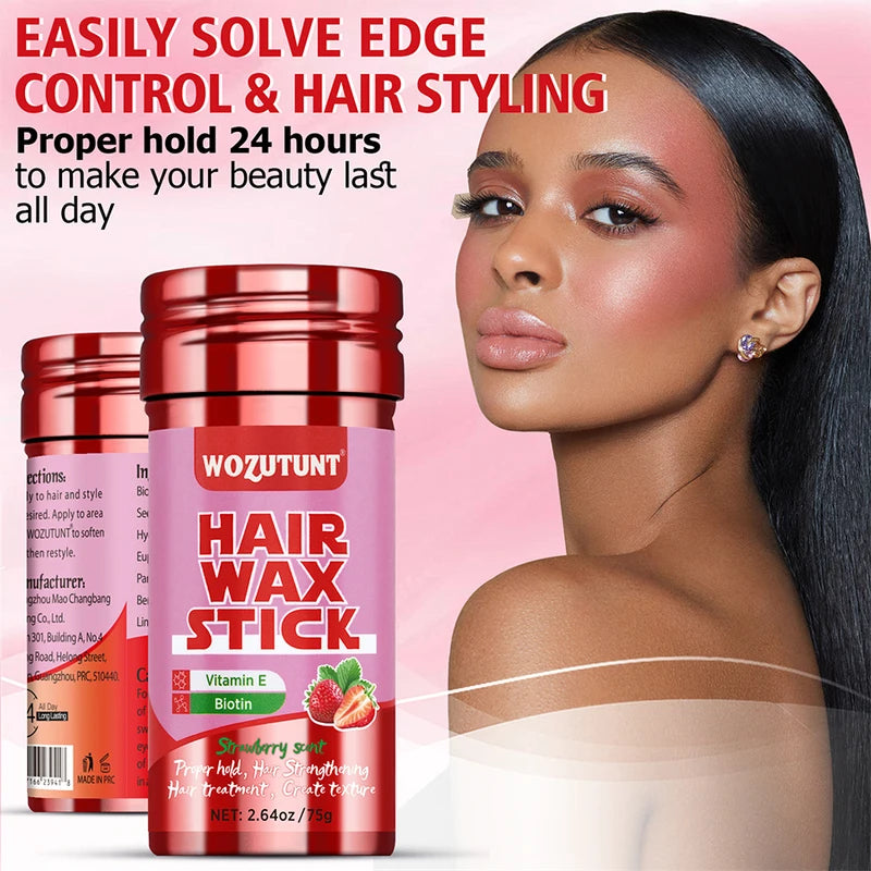 Hair Styling Wax Stick - Moisturizing Smoothing Solid Hair Pomade for Texture & Fixing