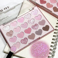 Heart-Shaped 20-Color Eyeshadow Palette - Matte & Shimmer Colors for Creative Makeup