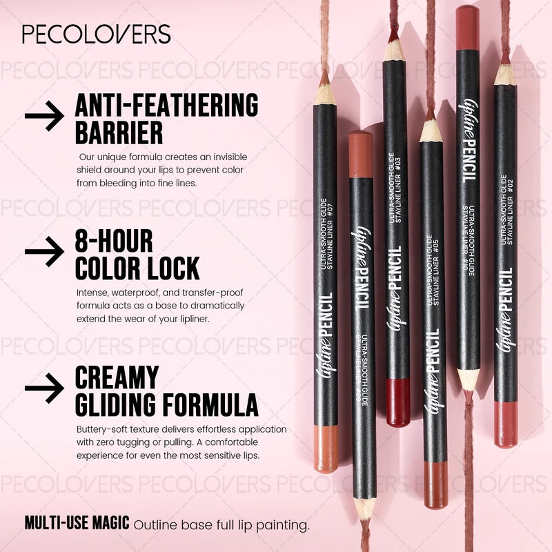 Lipliner Lipstick Set with Multiple Colors for Plump & Charming Lips - Not Dry