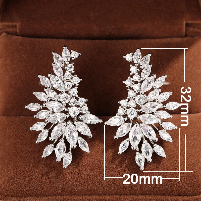 Sparkling Women's Cubic Zirconia Stud Earrings for Wedding & Party