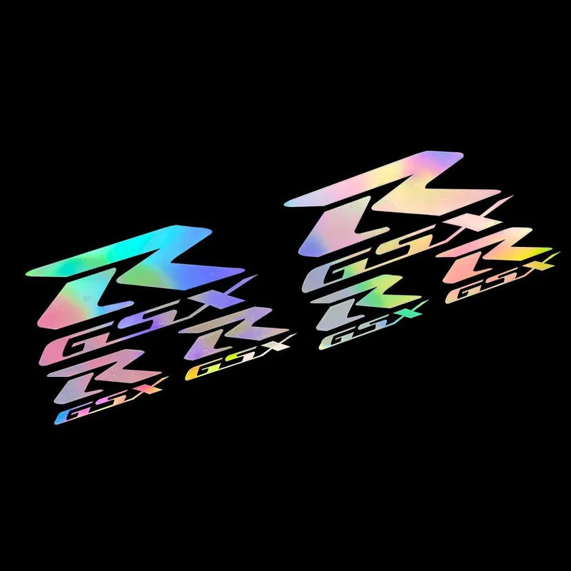 Reflective Motorcycle Decals for Racing Helmets & Tail Boxes Waterproof Colorful Laser Stickers