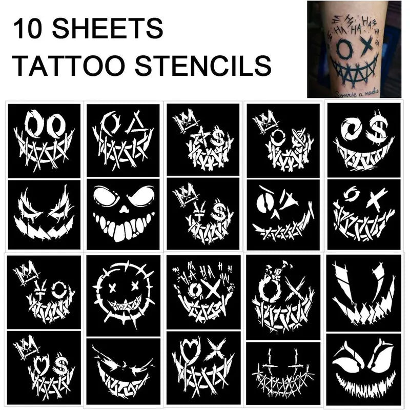 Clown Body Painting Template for DIY Face Body Art Party & Festival Costumes