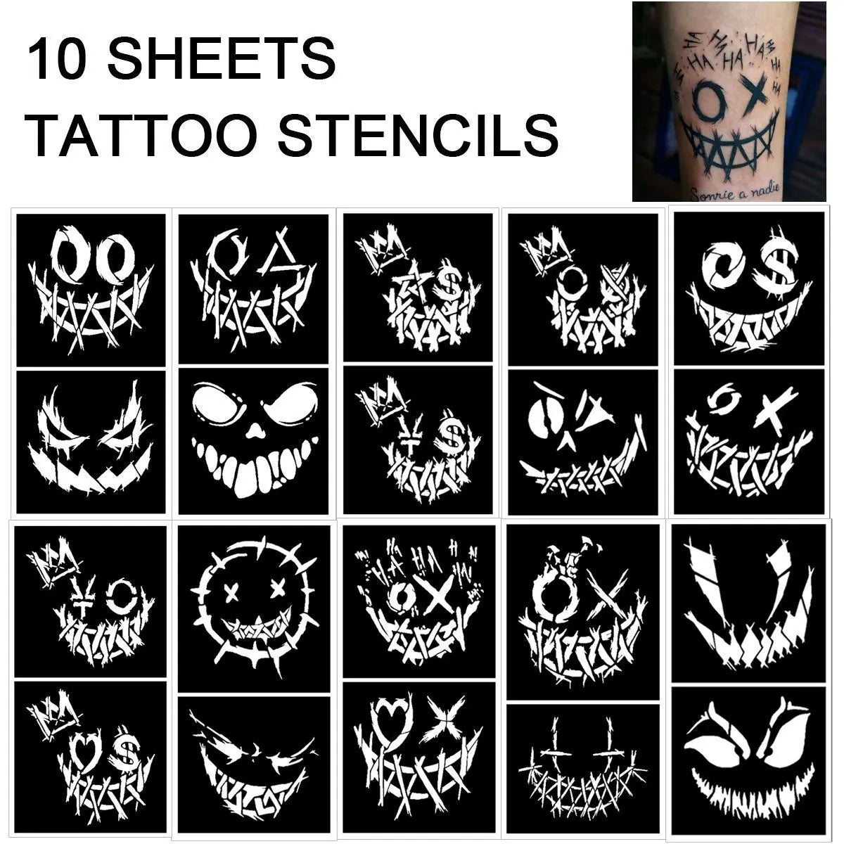 Clown Body Painting Template for DIY Face Body Art Party & Festival Costumes