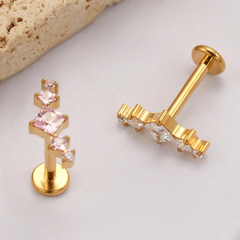 Titanium Body Piercing Jewelry Helix Tragus Conch Lip Labret Nose Earring Set
