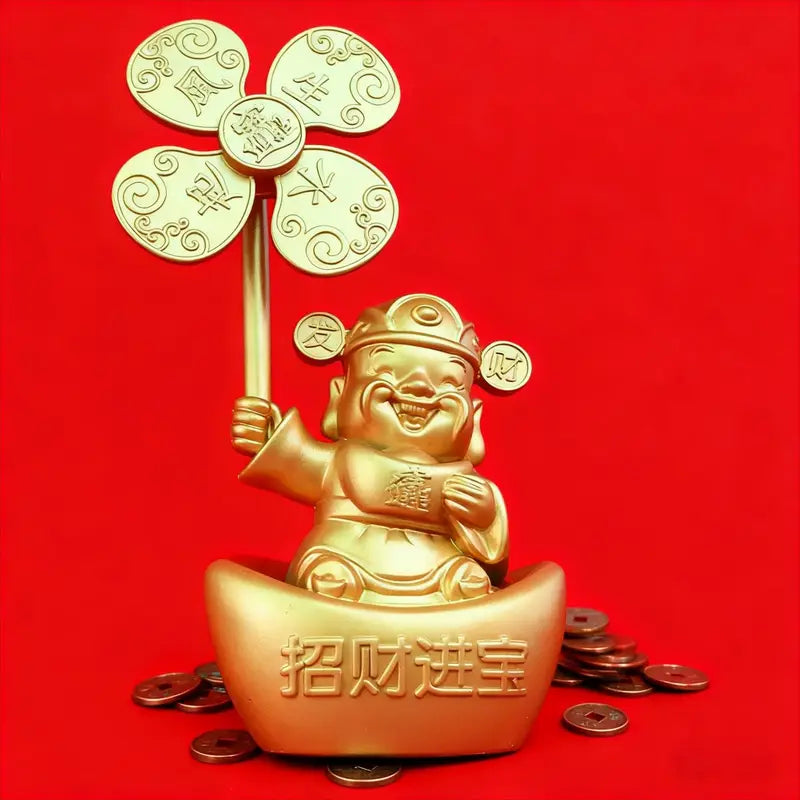 Fengsheng Wealth God Ornament for Home Office Decor - Lucky Feng Shui Talisman